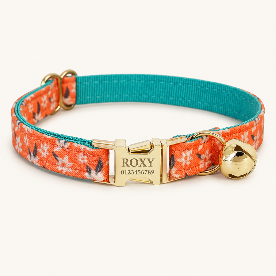 Personalized Floral Cat Collar