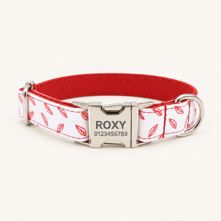 Personalized Floral Dog Collar