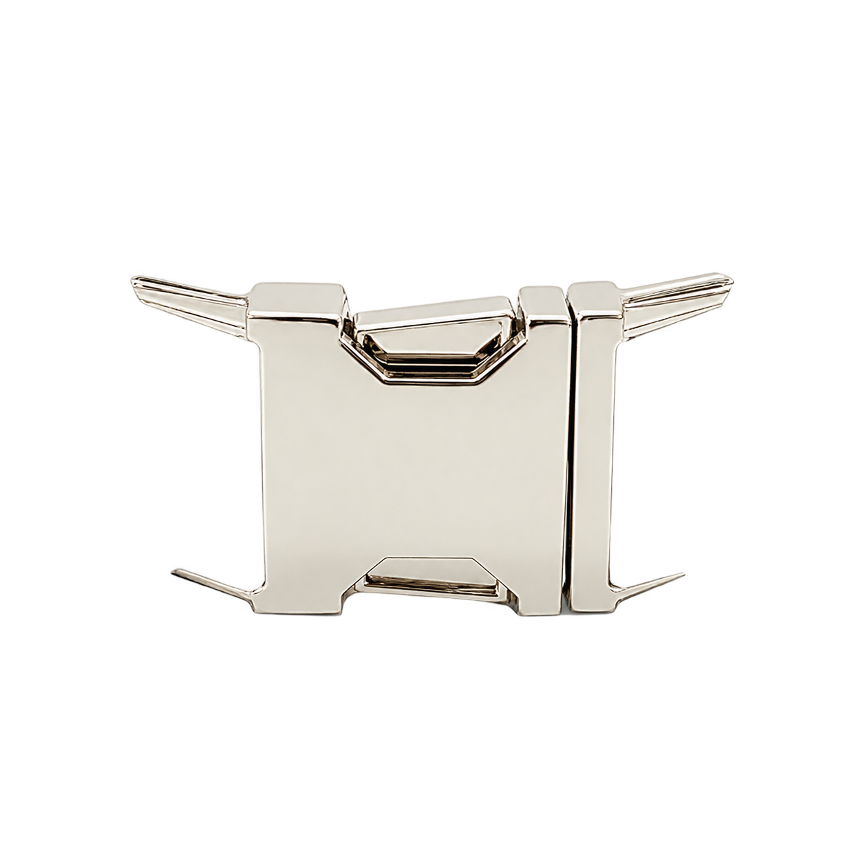 Actual silver-tone engraving buckle
