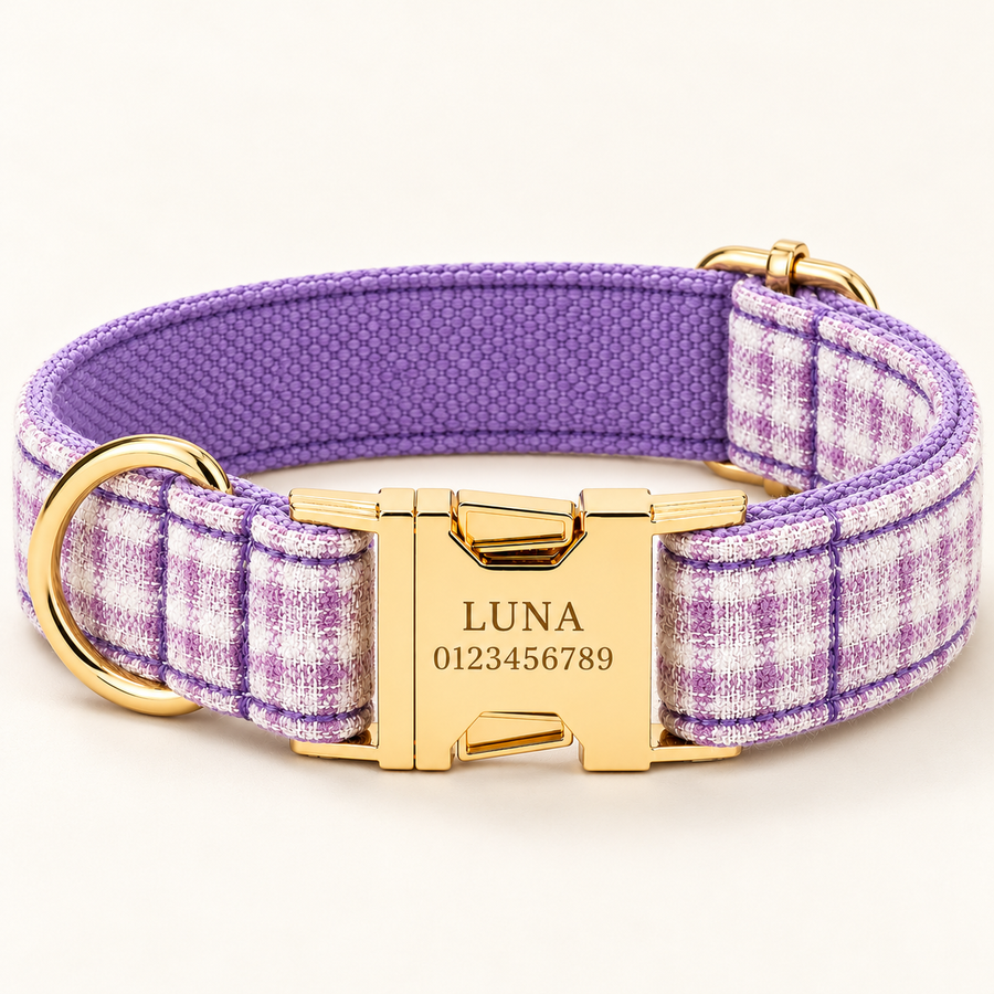 Personalized Maison Tweed Dog Collar