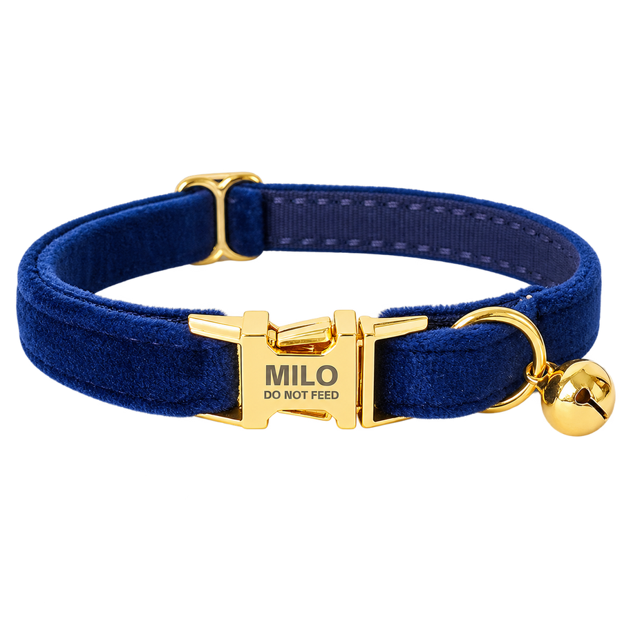 Personalized Velvet Cat Collar with Bell