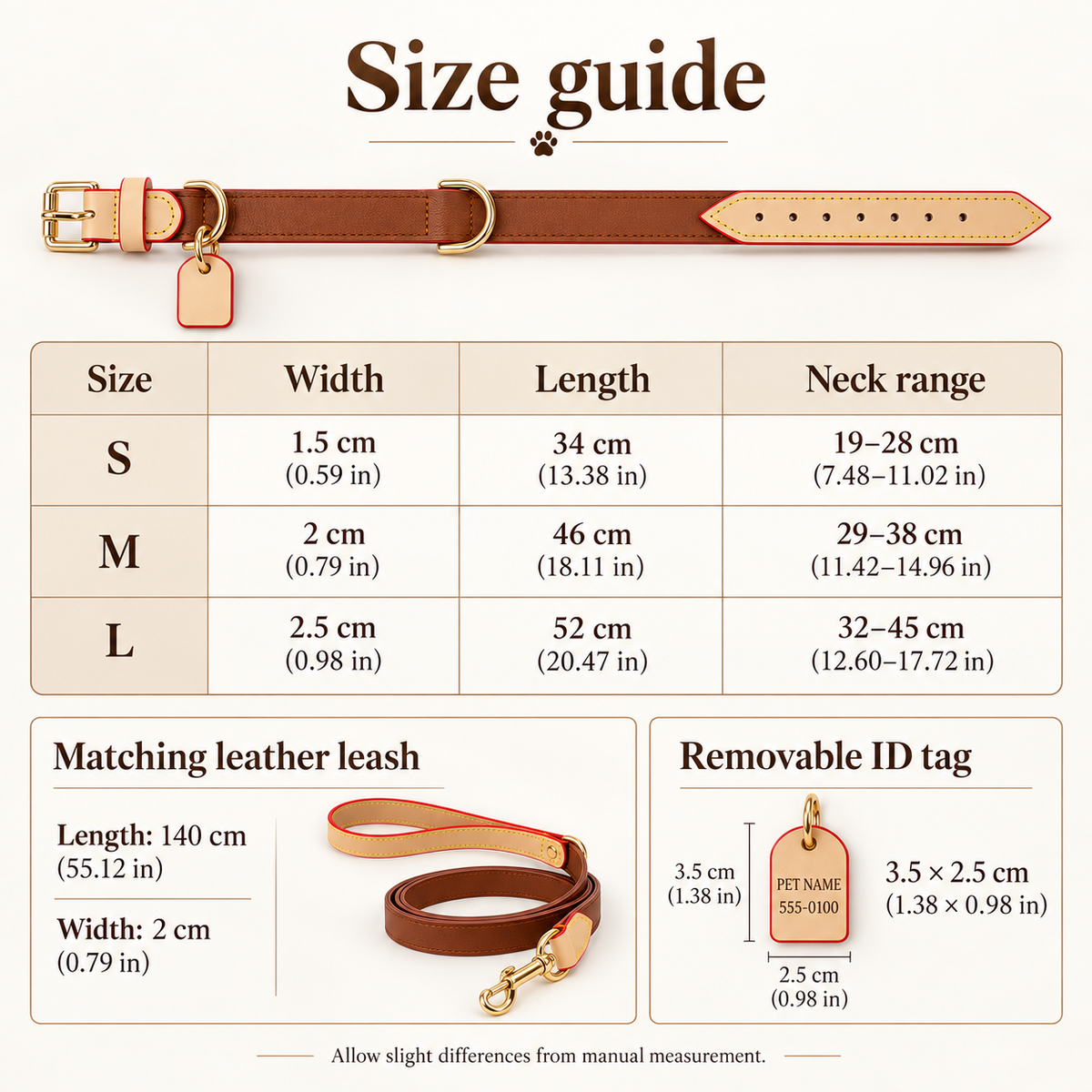 All colors | gallery-06 | Sizing | Pawture leather dog collar