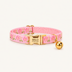 PinkPetals | embroidered flat cat collar