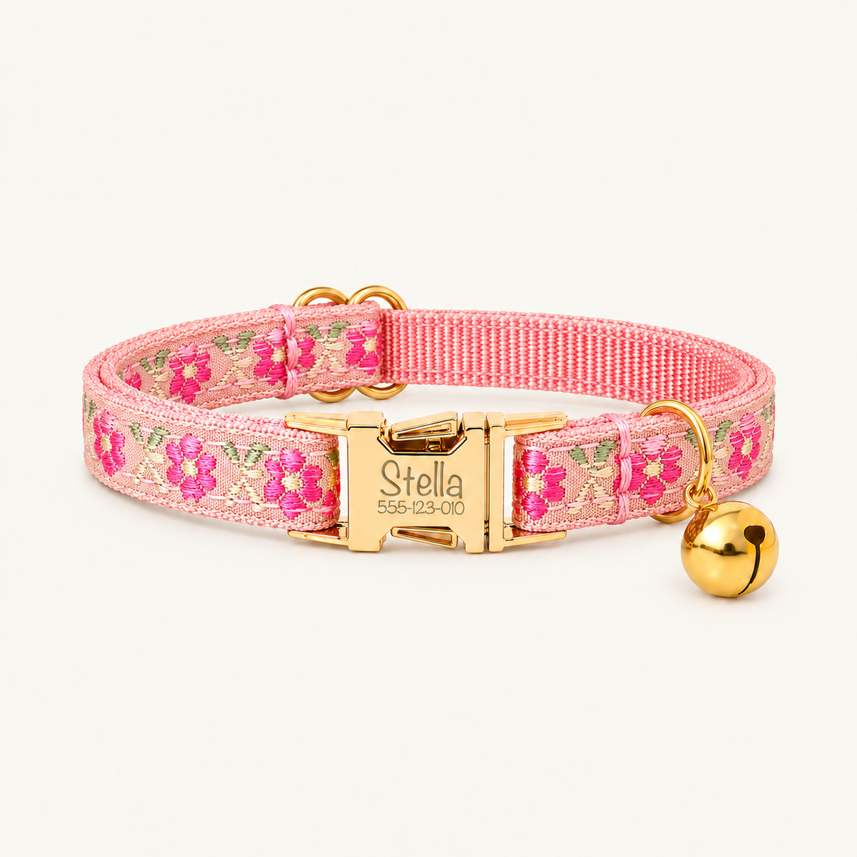 SweetBlossom | embroidered flat cat collar