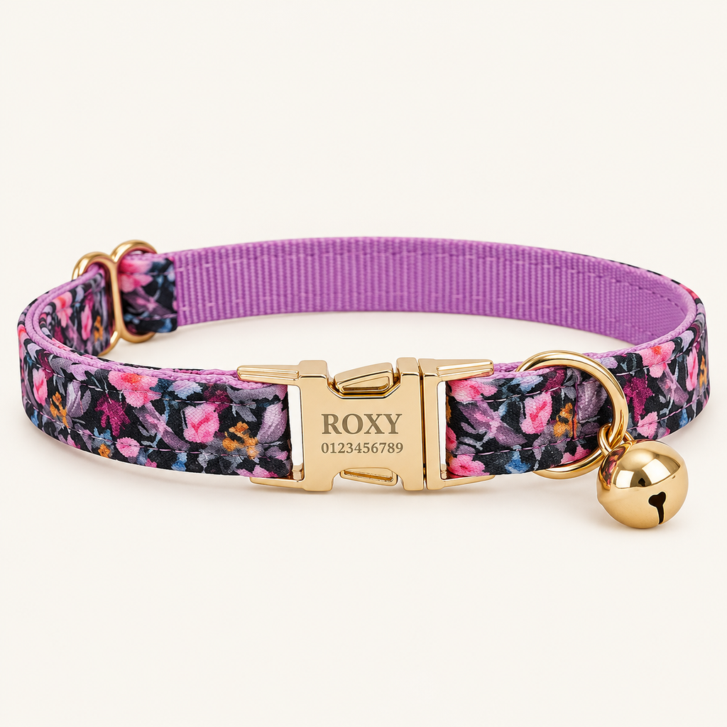 BlackBloom personalized cat collar