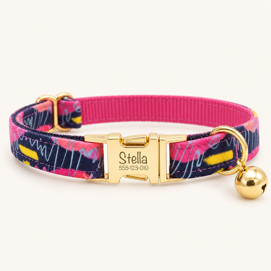 Personalized Artful Prints Cat Collar