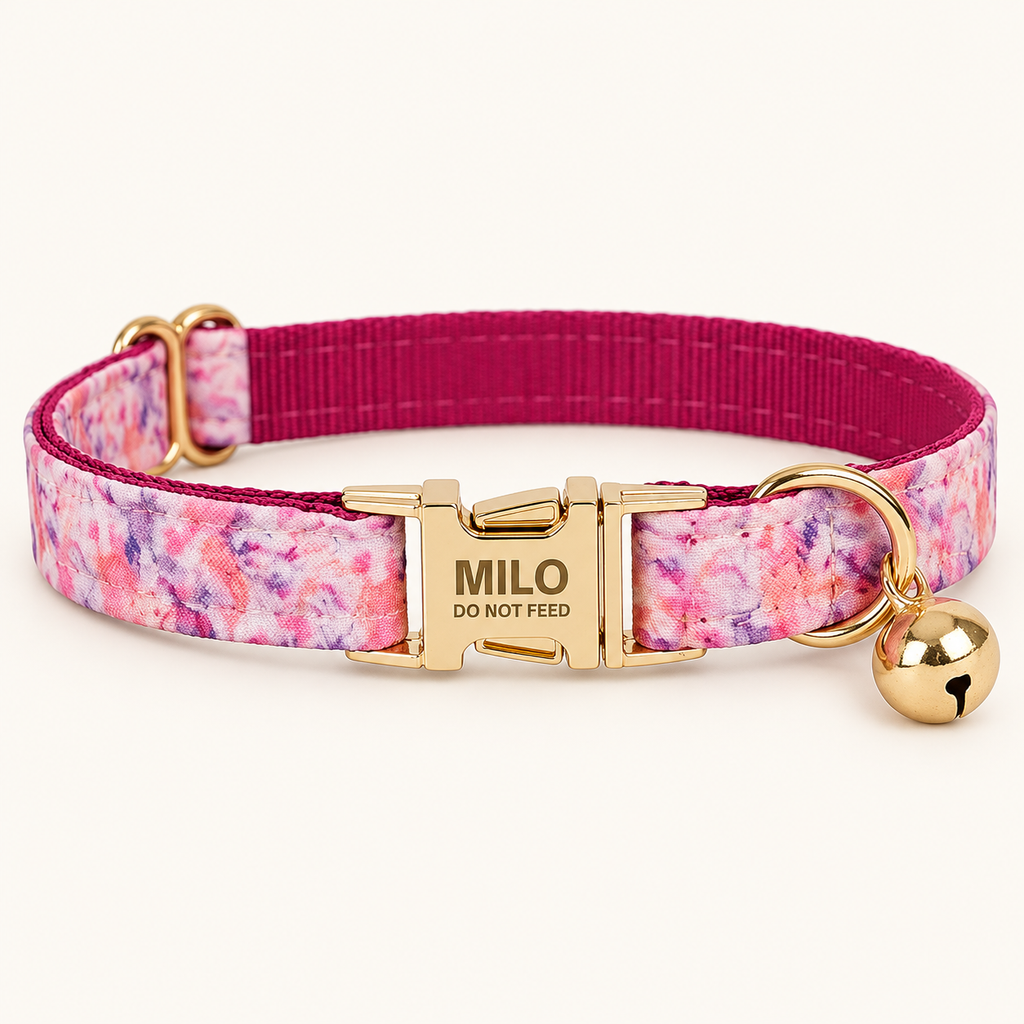 PinkToucan personalized cat collar