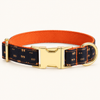 Pawture BlackCatEye artful dog collar, flat view