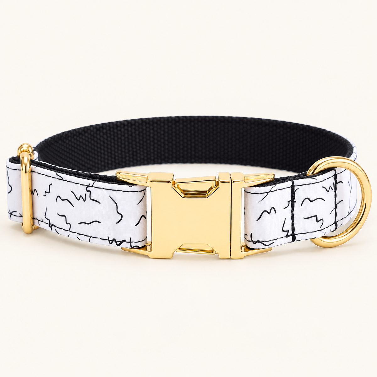 Pawture BlackWire artful dog collar, flat view