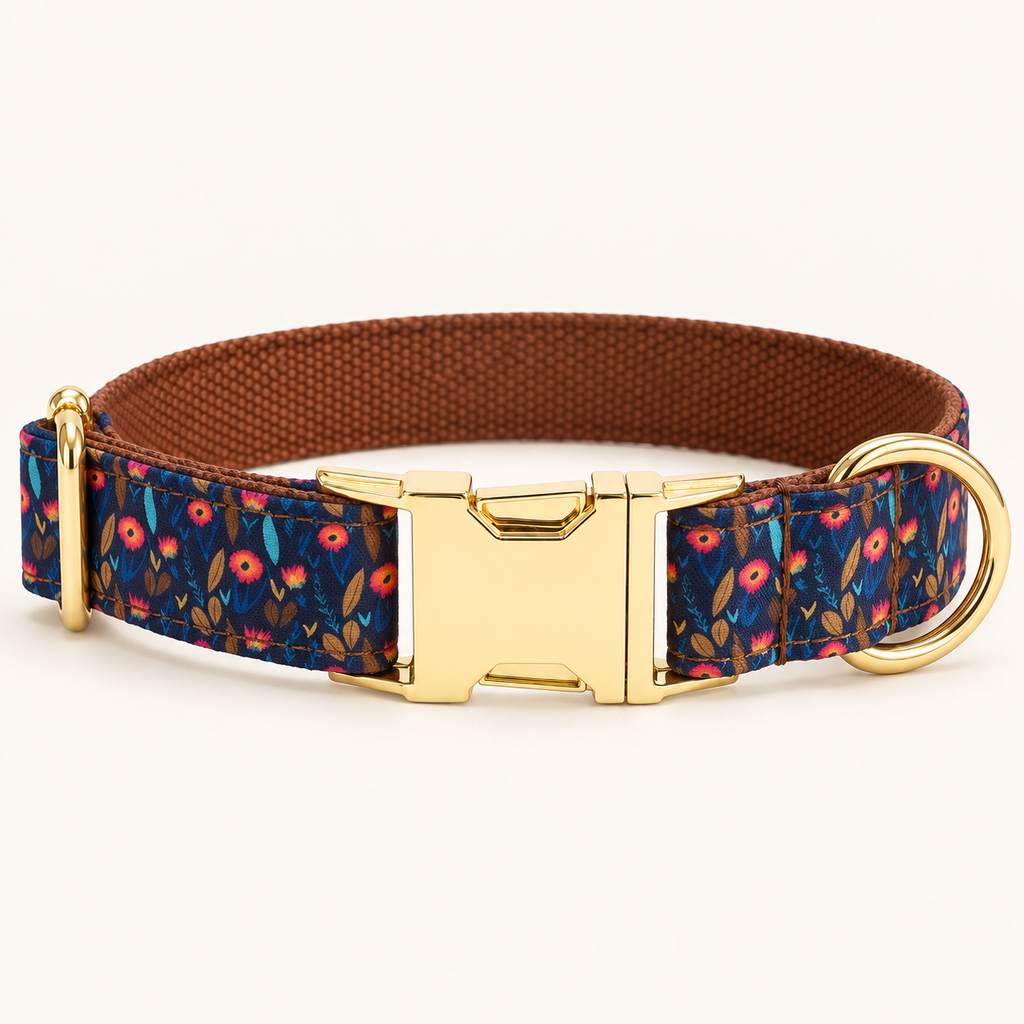 Pawture DreamGarden artful dog collar, flat view