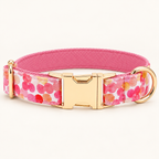 Pawture PinkBubble artful dog collar, flat view