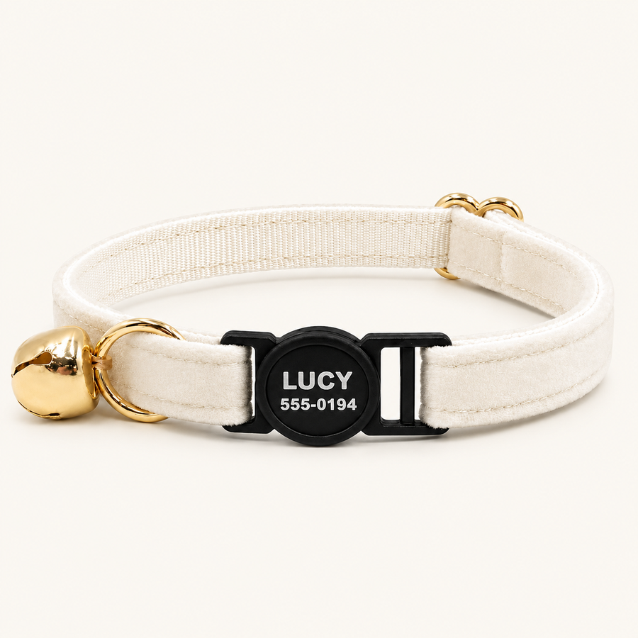 Personalized Breakaway Velvet Cat Collar