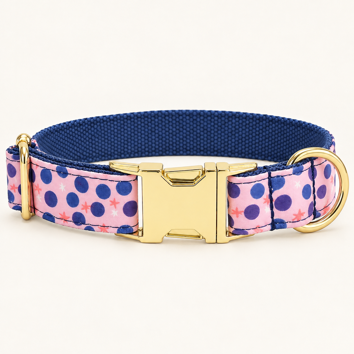 BlushBerry personalized dog collar, horizontal flat product view