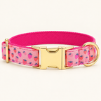 StrawberryMagic personalized dog collar, horizontal flat product view