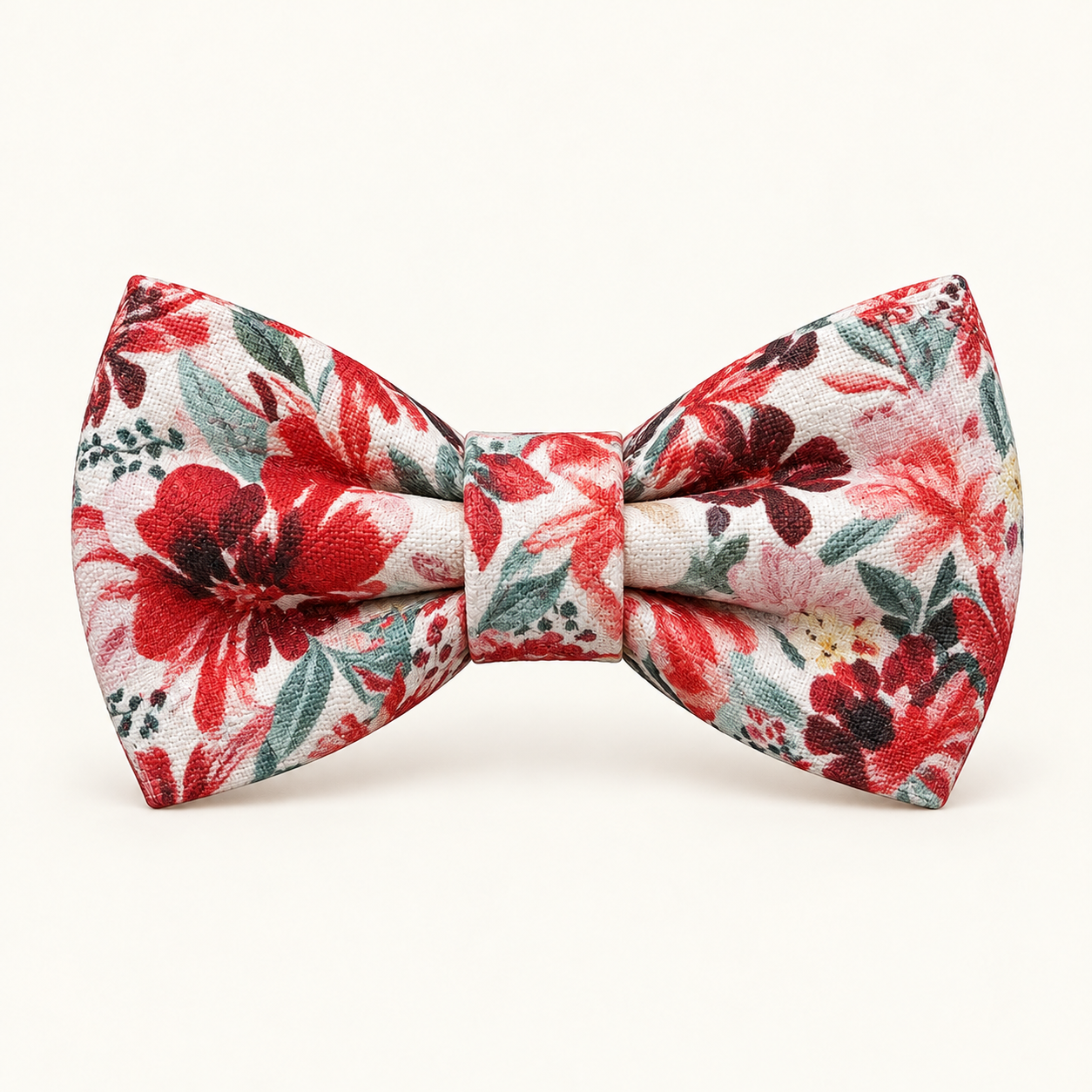 Red Flower matching bow