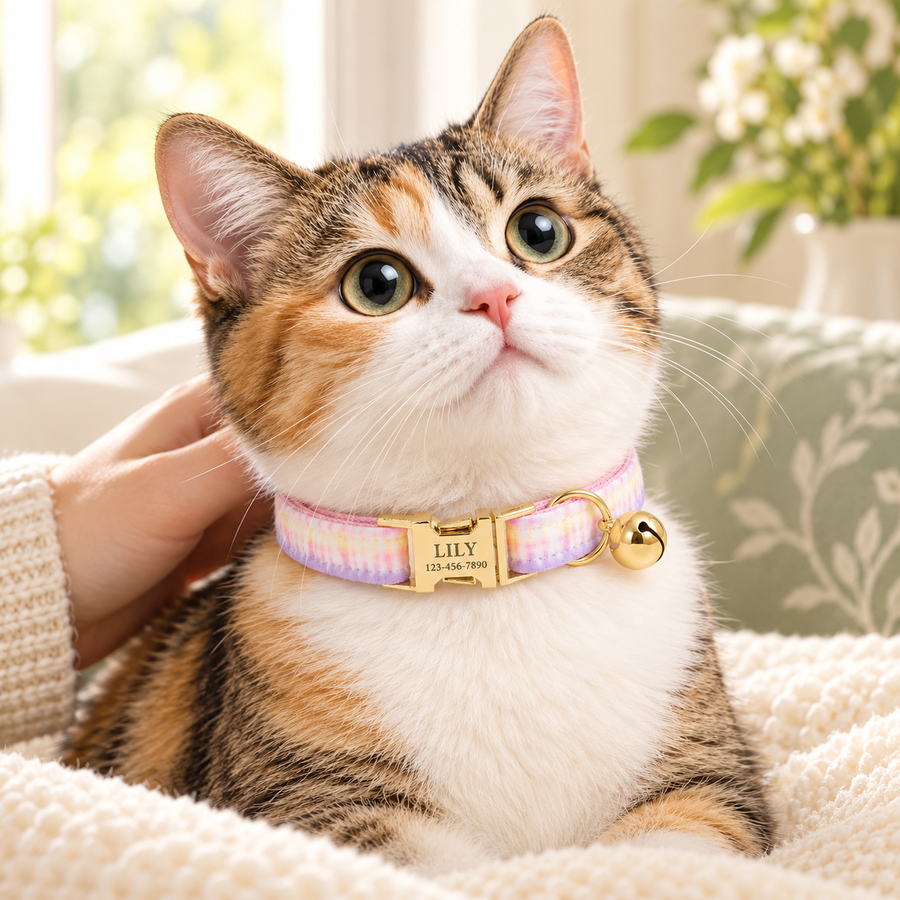 Personalized Pastel Galaxy Cat Collar
