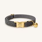 Dark Gray Herringbone | flat cat collar