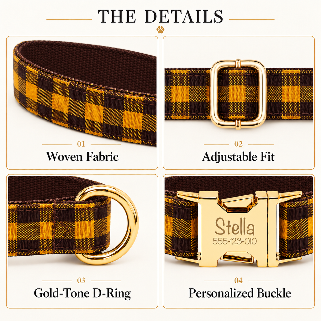 Pawture Classic Plaid BrownAndYellowPlaid 03-details