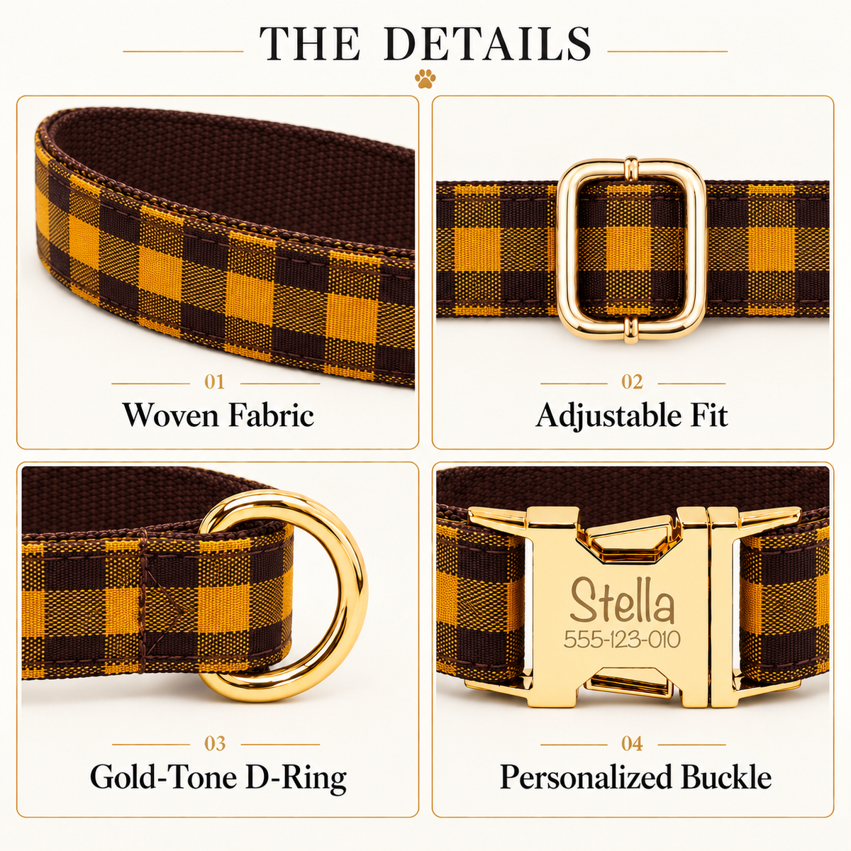 Pawture Classic Plaid BrownAndYellowPlaid 03-details