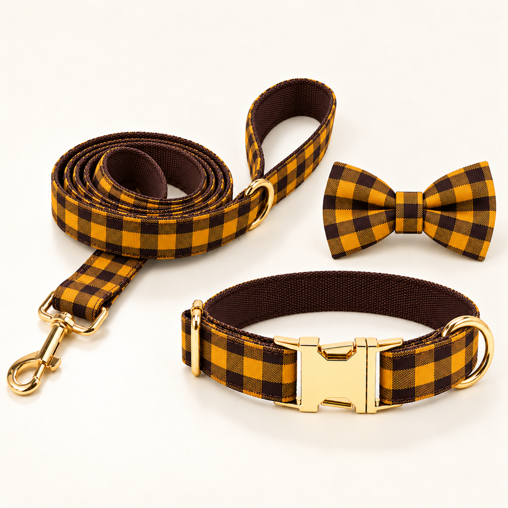 Pawture Classic Plaid BrownAndYellowPlaid 07-accessory-set