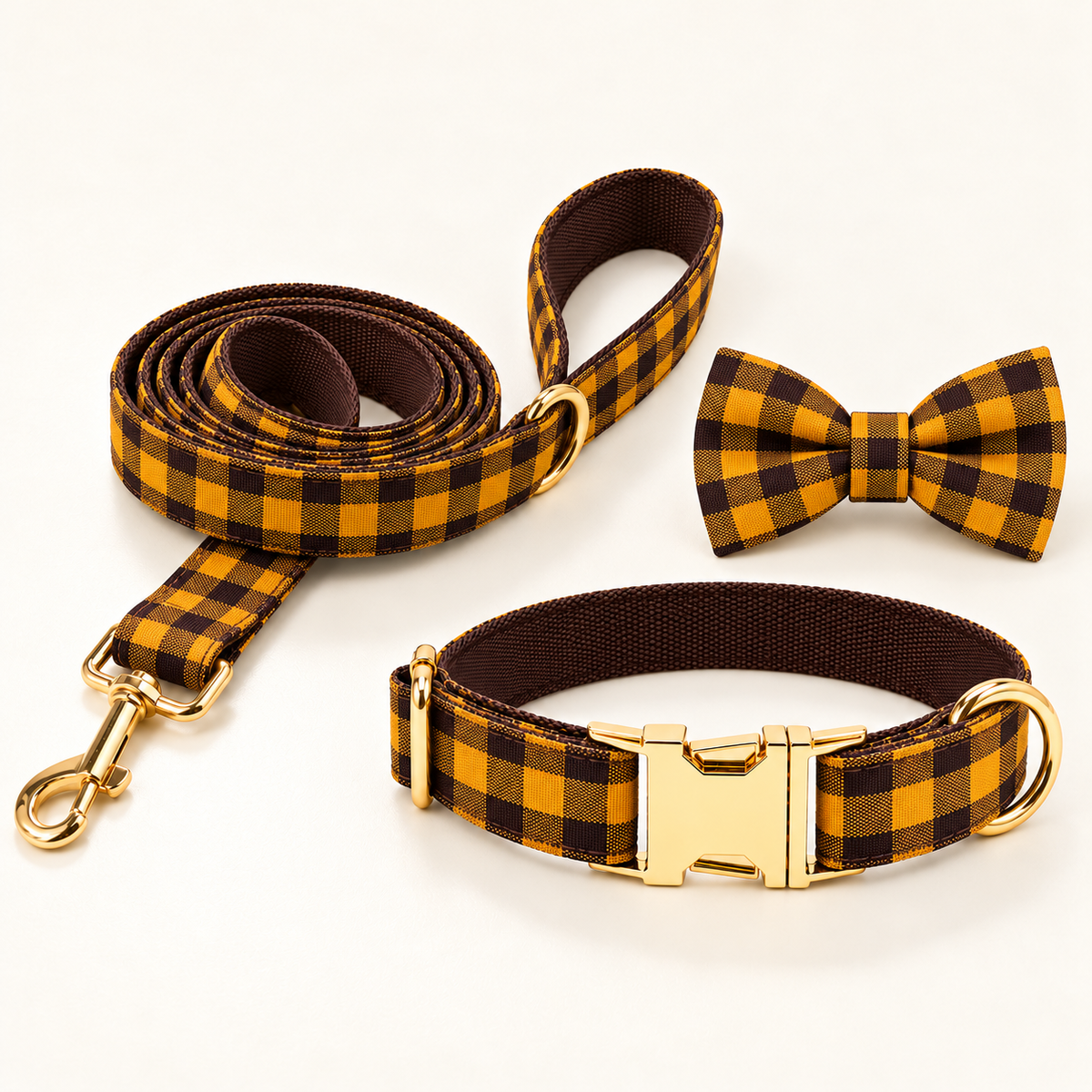 Pawture Classic Plaid BrownAndYellowPlaid 07-accessory-set