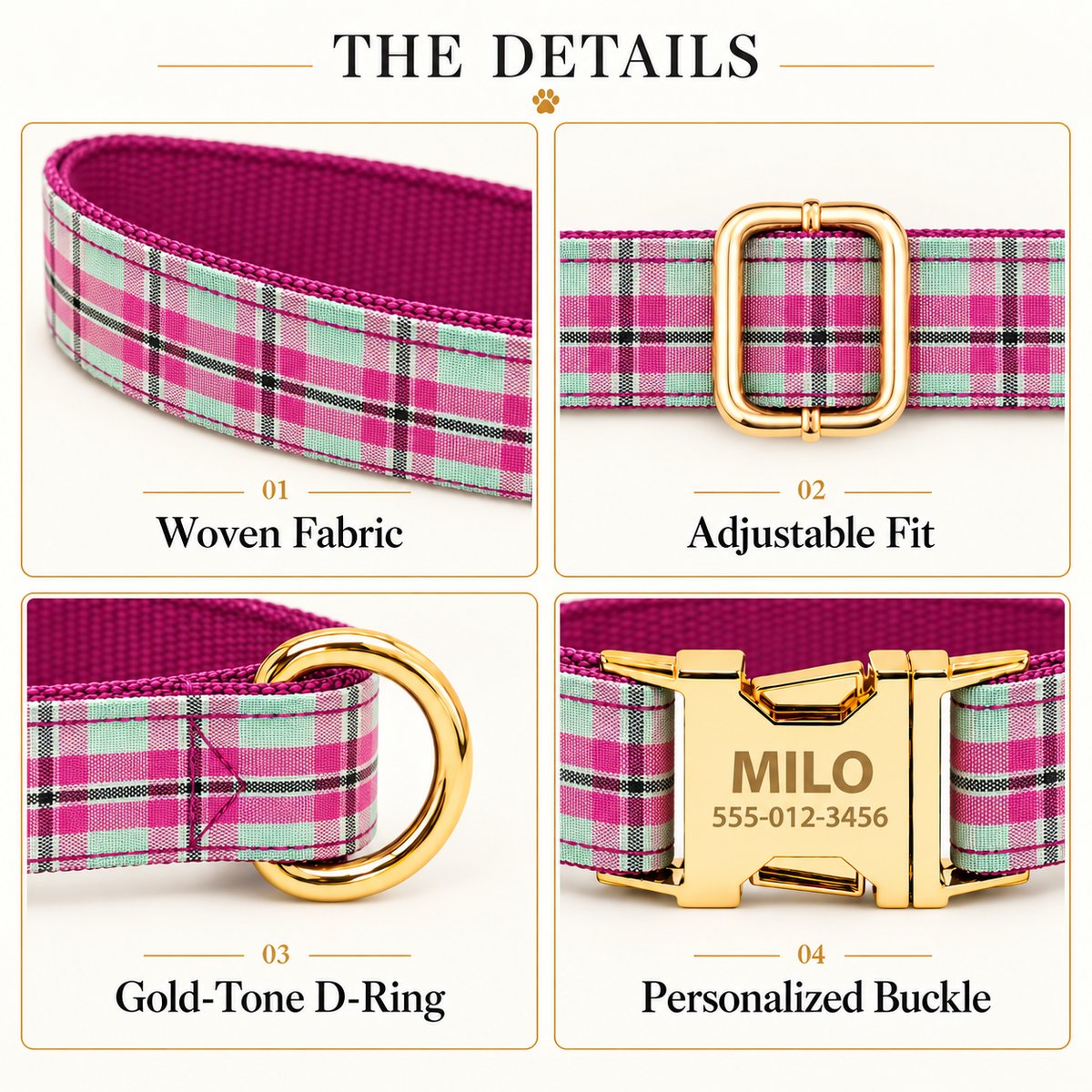 Pawture Classic Plaid MintPurplePlaid 03-details