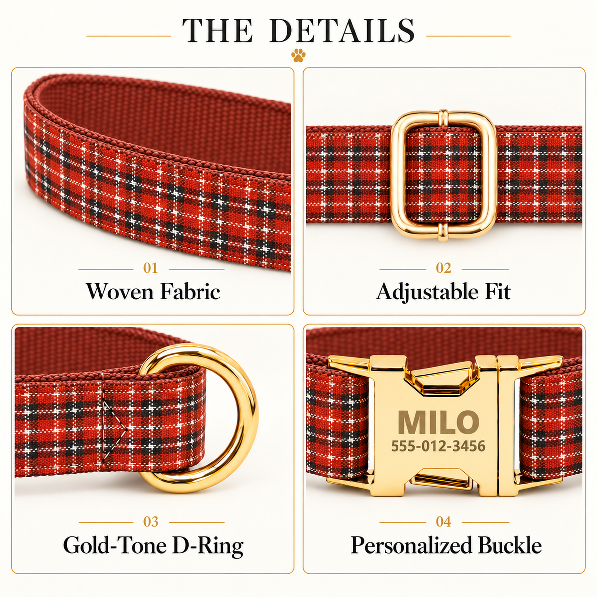 Pawture Classic Plaid RedMicro 03-details