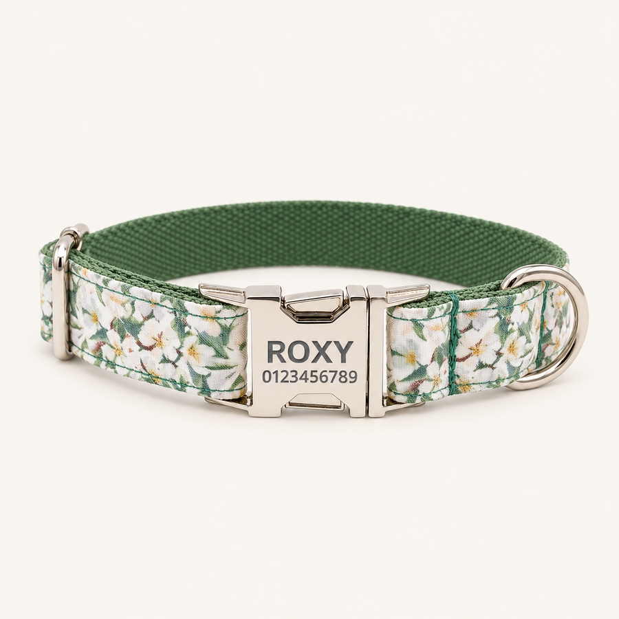 Personalized Floral Dog Collar