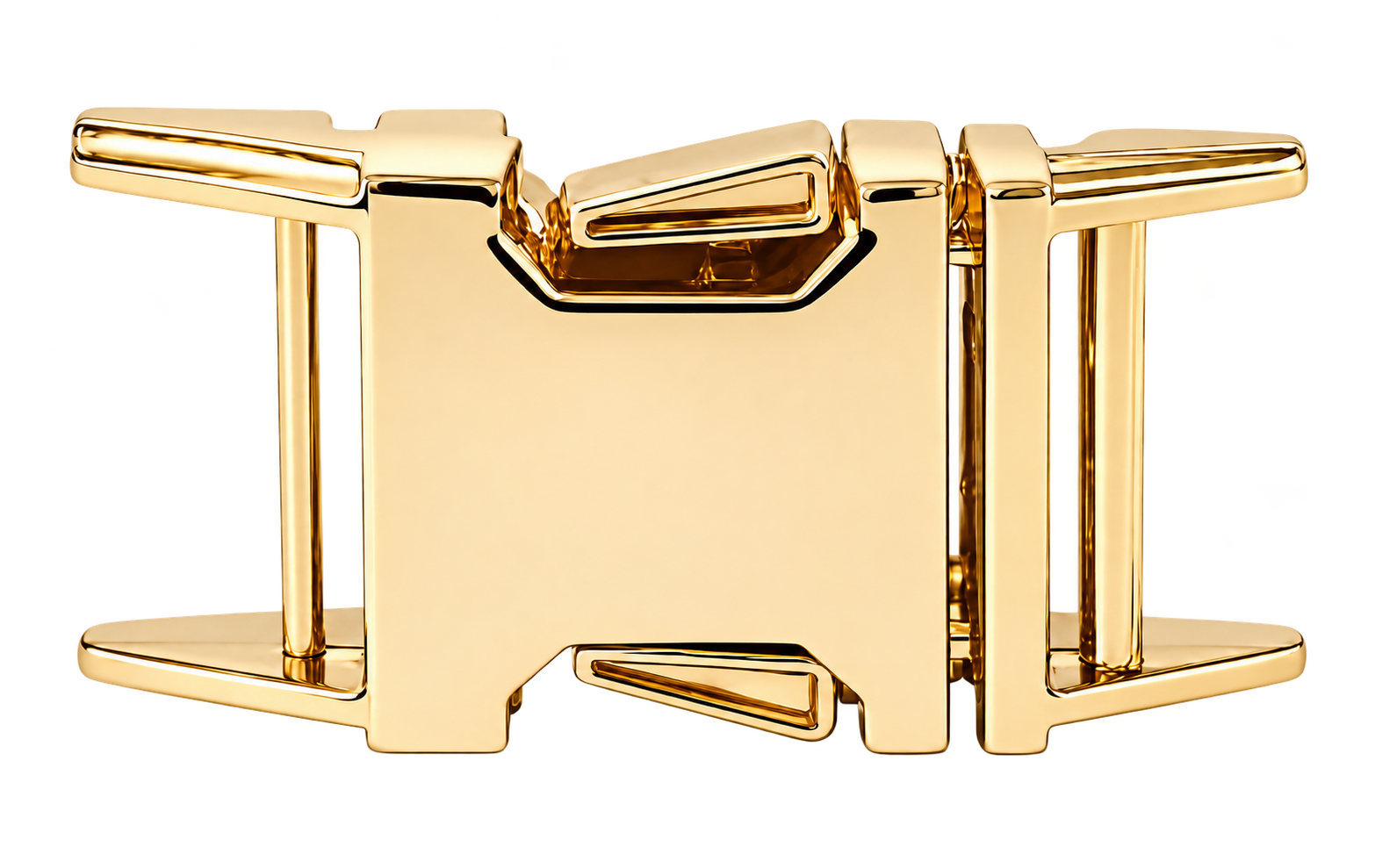 Actual gold-tone engraving buckle
