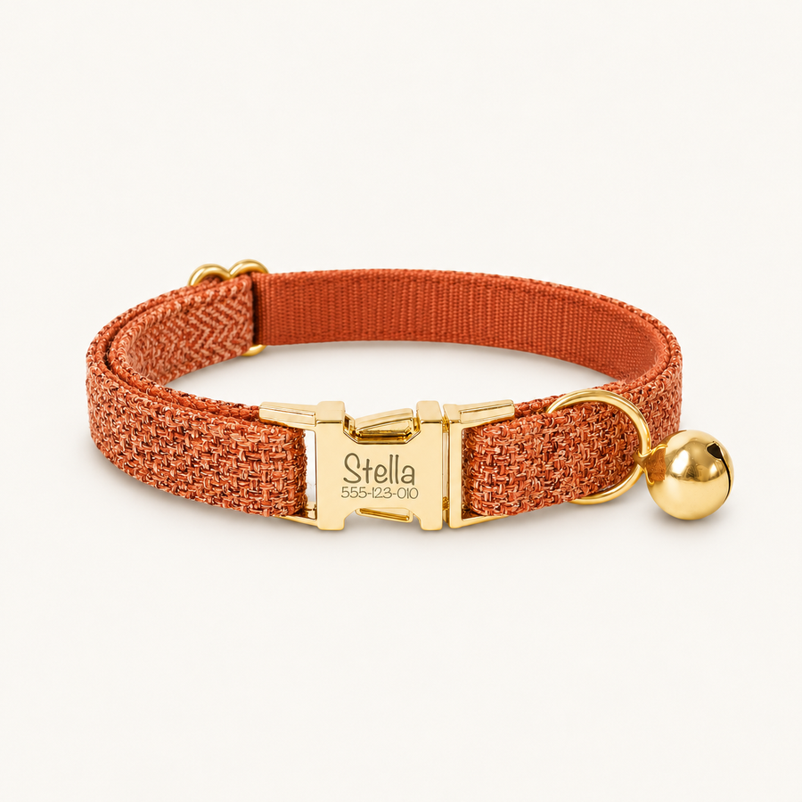 Personalized Heritage Tweed Cat Collar