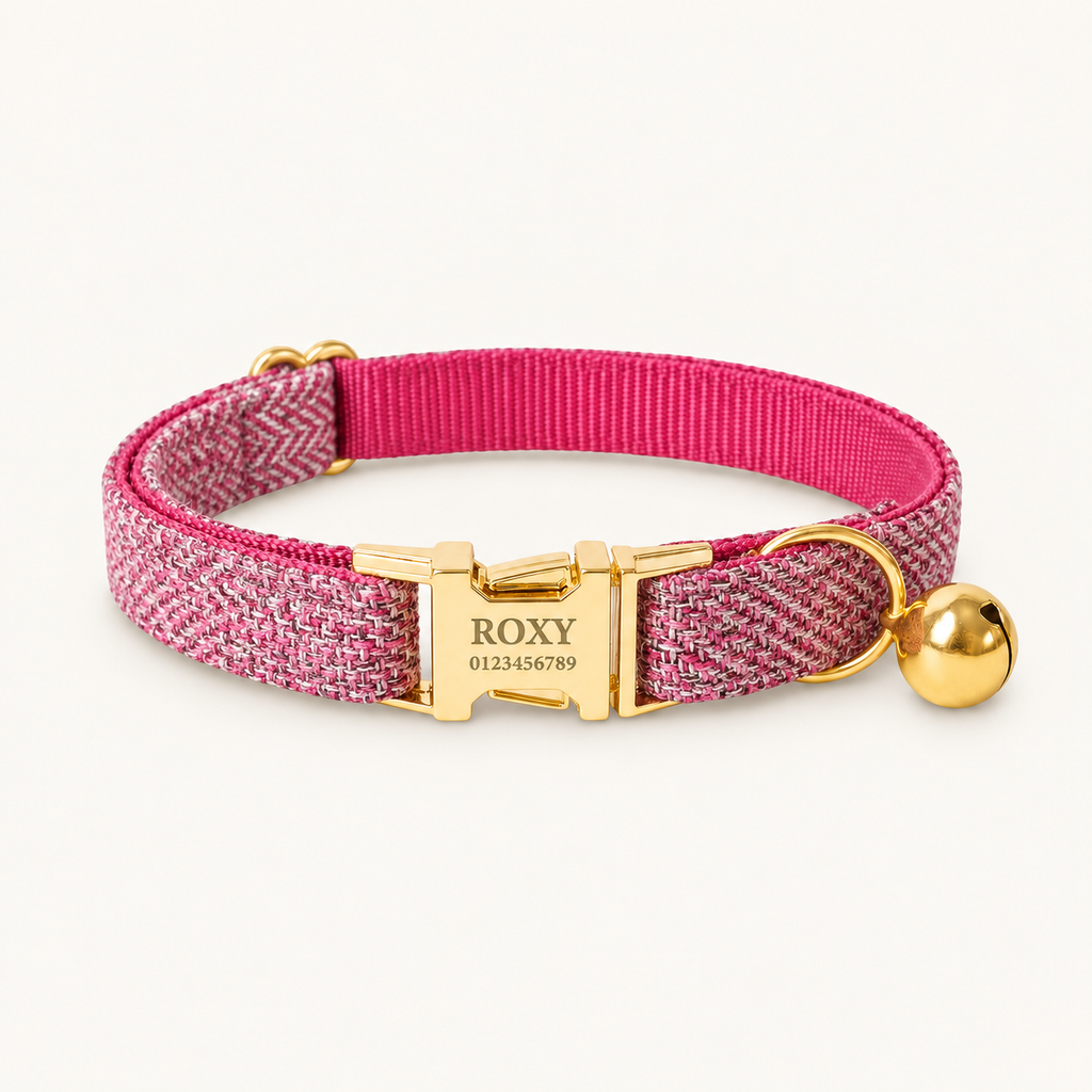 PinkTweed | flat heritage cat collar