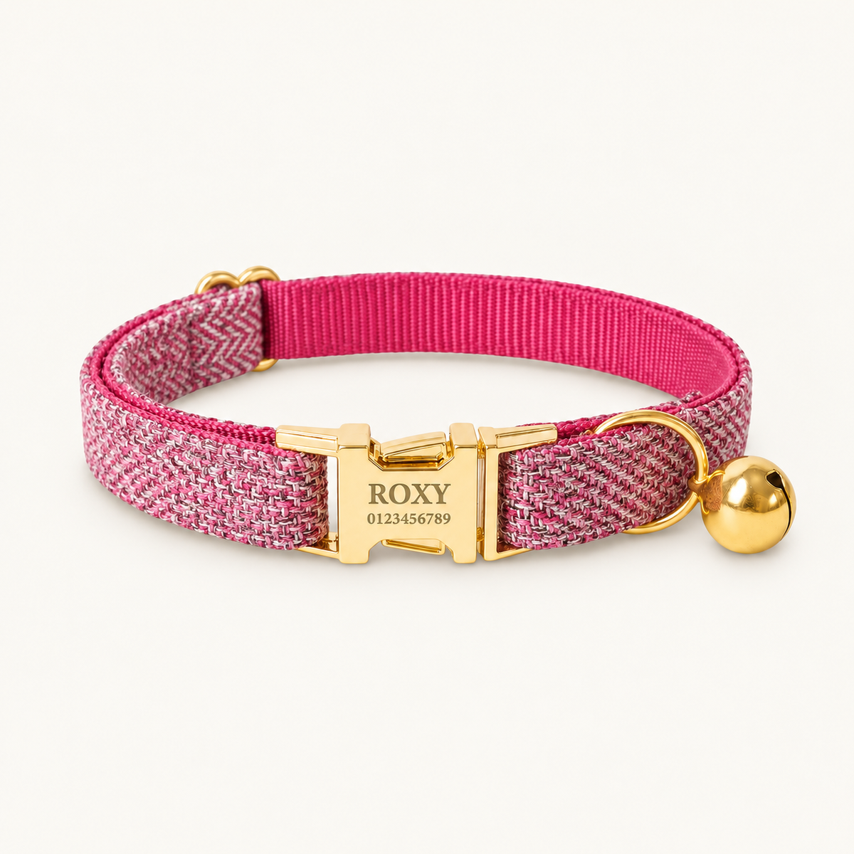 PinkTweed | flat heritage cat collar