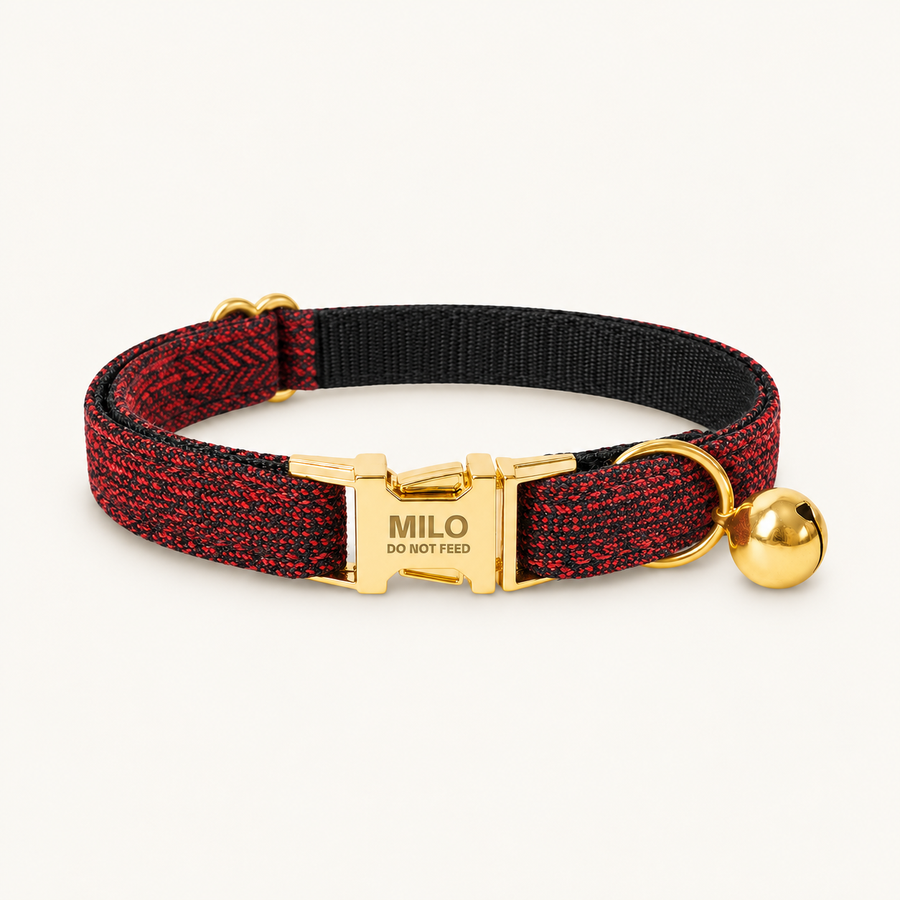 Personalized Heritage Tweed Cat Collar