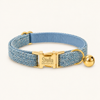 SkyBlueTweed | flat heritage cat collar