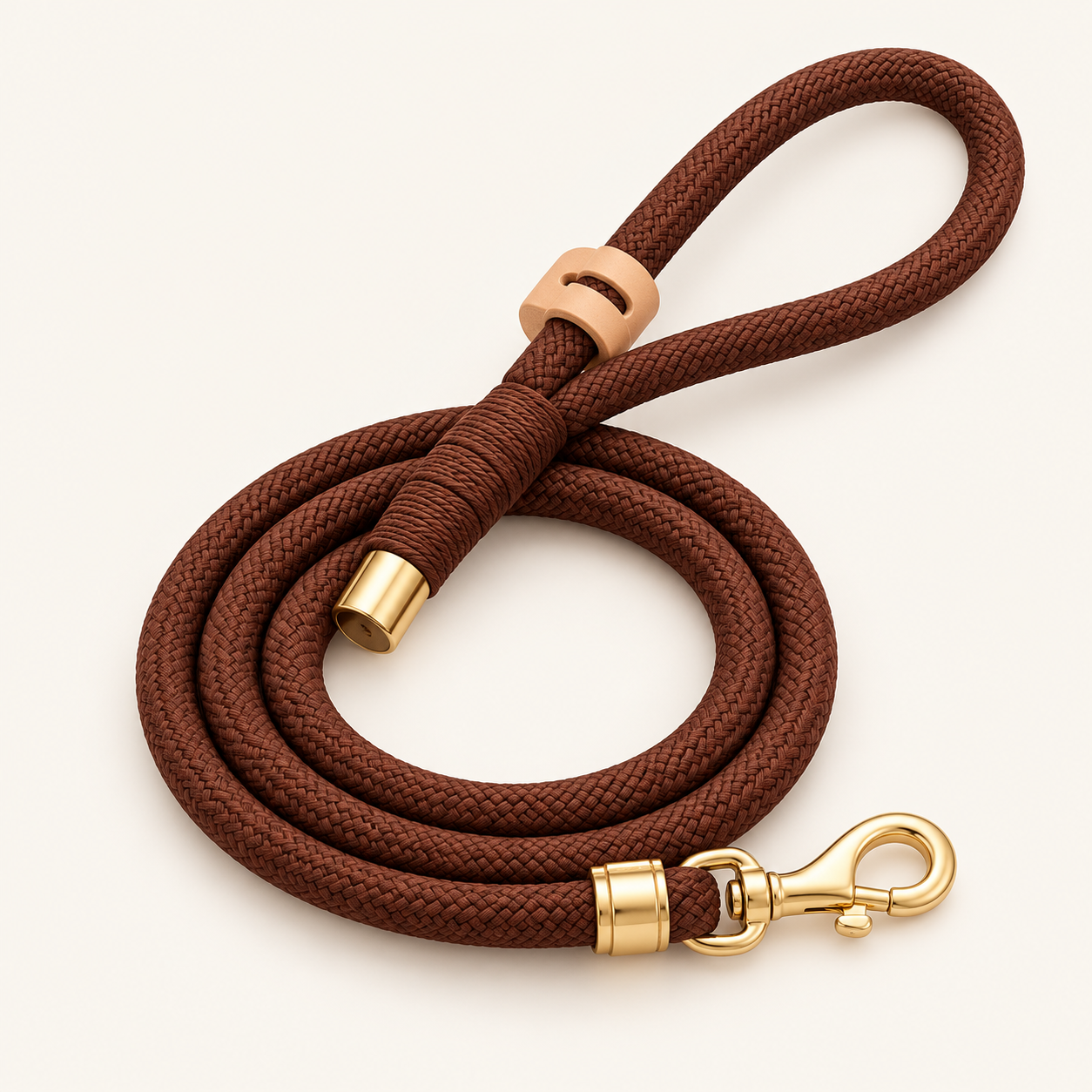 Cognac Braided Rope Leash