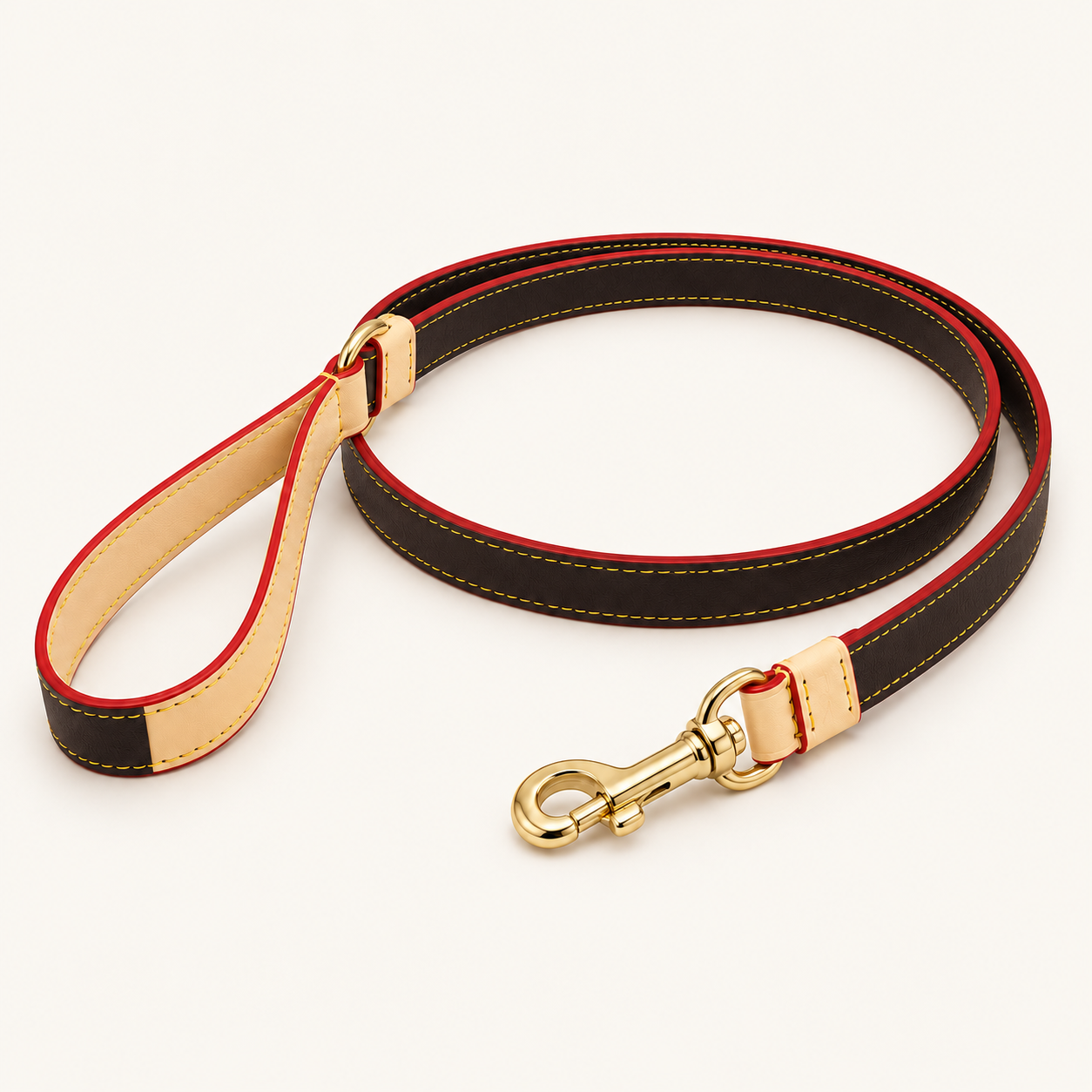 Espresso Two-Tone Leather Leash