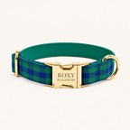 BlueAndGreenPlaid | flat plaid dog collar