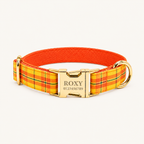 CheeseYellowPlaid | flat plaid dog collar