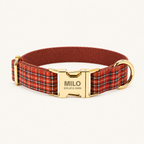 RedMicro | flat plaid dog collar