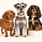 Suiting collection — Ivory Herringbone with White Brown Herringbone and Blue Tweed; three breeds in an ivory photography studio