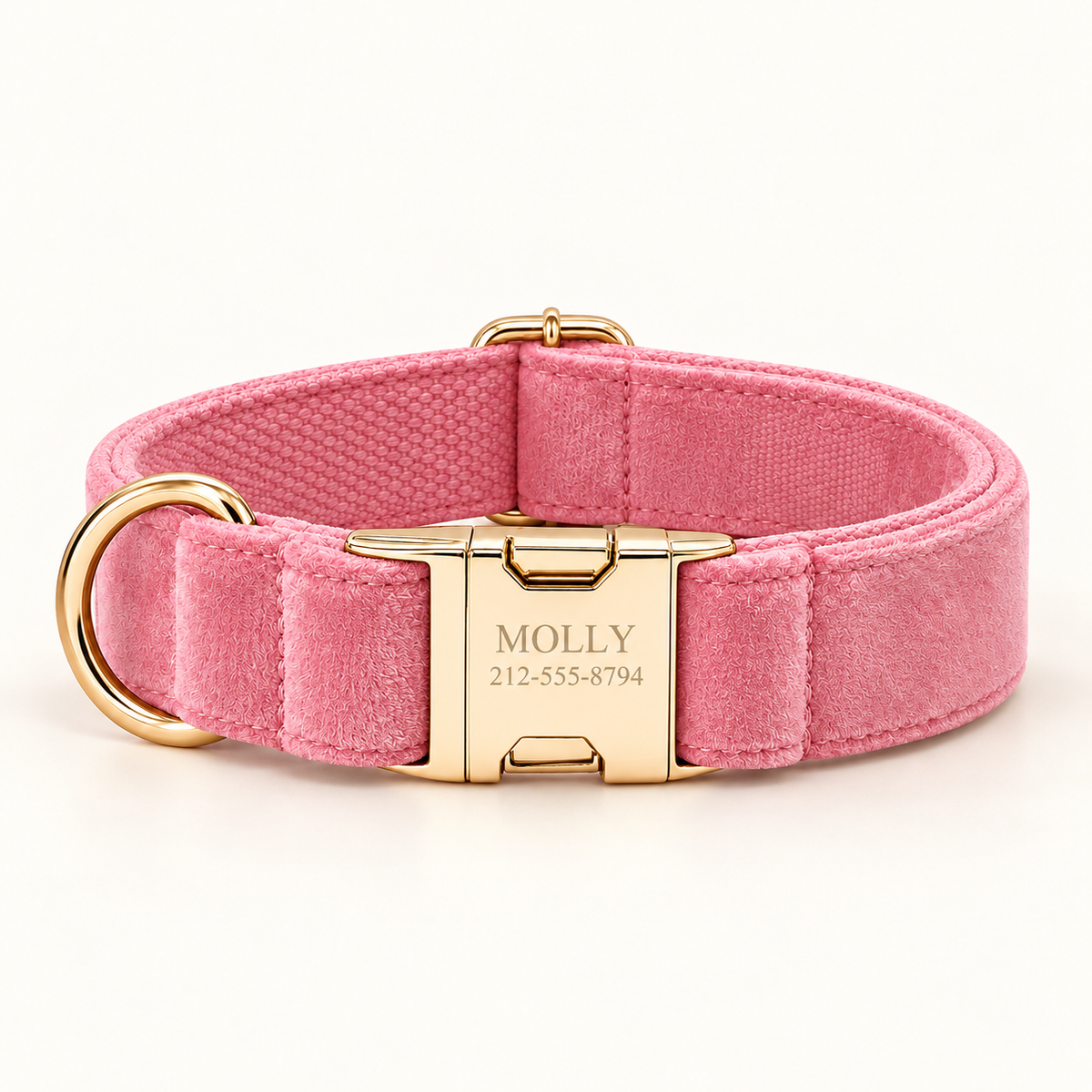 Pawture RosyBlush velvet dog collar - 01-hero