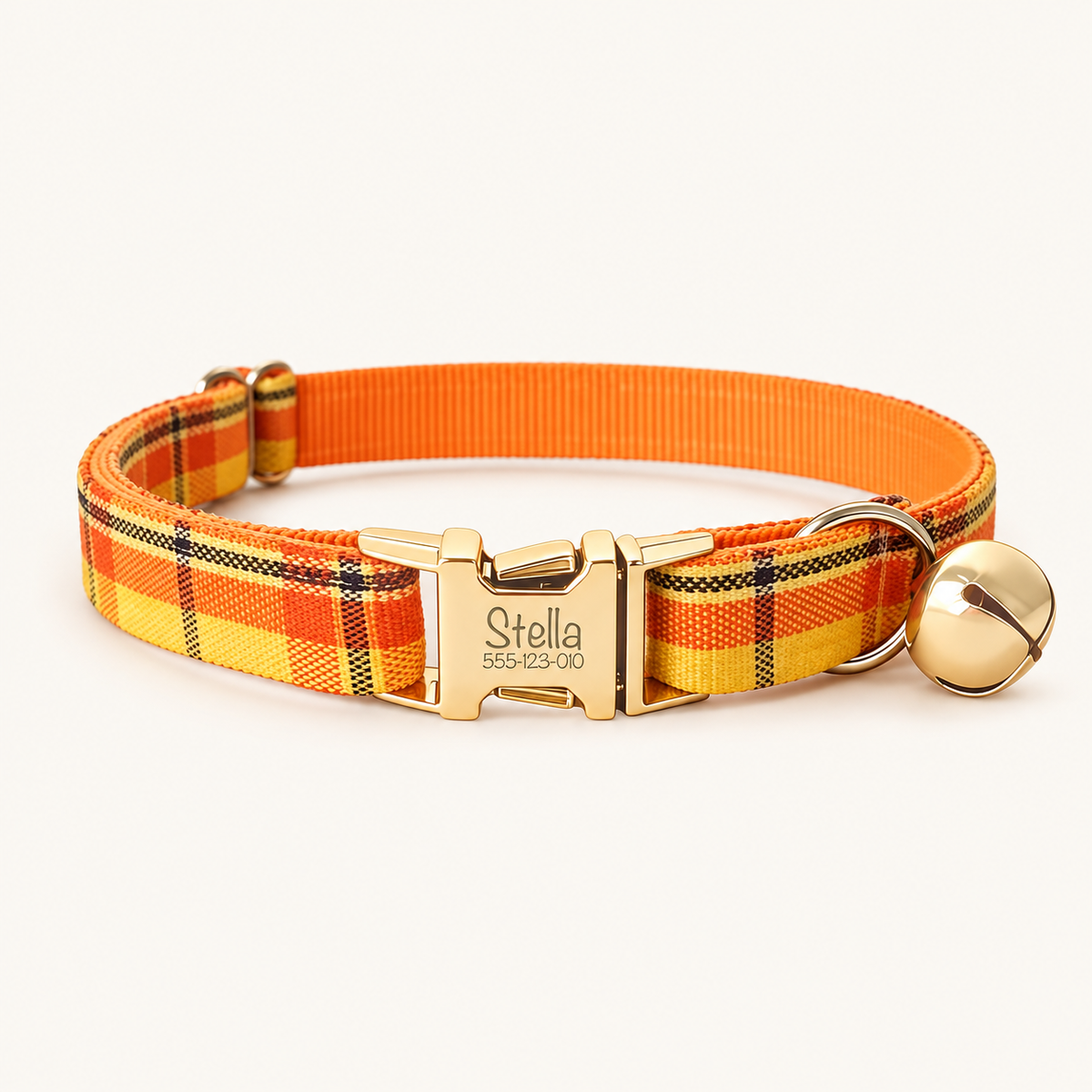 Cheese Yellow Plaid | flat cat collar